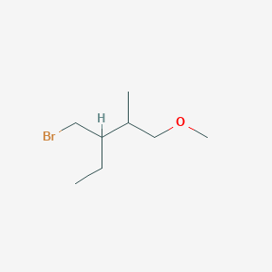 molecular formula C8H17BrO B13210445 3-(Bromomethyl)-1-methoxy-2-methylpentane 