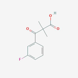 molecular formula C11H11FO3 B13210463 3-(3-Fluorophenyl)-2,2-dimethyl-3-oxopropanoic acid 