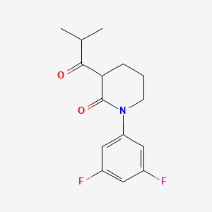 molecular formula C15H17F2NO2 B13210523 1-(3,5-Difluorophenyl)-3-(2-methylpropanoyl)piperidin-2-one 