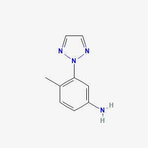 molecular formula C9H10N4 B13210555 4-Methyl-3-(2h-1,2,3-triazol-2-yl)aniline 