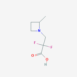 molecular formula C7H11F2NO2 B13210642 2,2-Difluoro-3-(2-methylazetidin-1-yl)propanoic acid 