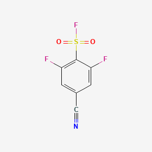 molecular formula C7H2F3NO2S B13210663 4-Cyano-2,6-difluorobenzene-1-sulfonyl fluoride 