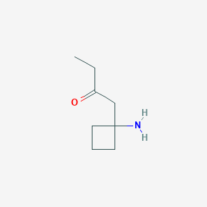 molecular formula C8H15NO B13210664 1-(1-Aminocyclobutyl)butan-2-one 