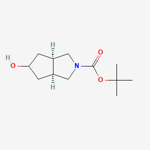 molecular formula C12H21NO3 B1321068 （3aR,5r,6aS）-叔丁基-5-羟基六氢环戊并[c]吡咯-2(1H)-羧酸酯 CAS No. 194151-77-4