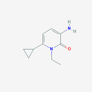 molecular formula C10H14N2O B13210687 3-Amino-6-cyclopropyl-1-ethyl-1,2-dihydropyridin-2-one 