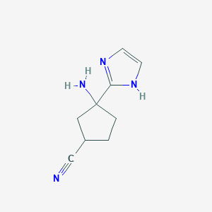 3-Amino-3-(1H-imidazol-2-yl)cyclopentane-1-carbonitrile