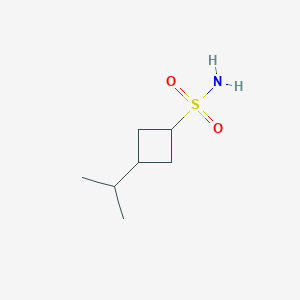 molecular formula C7H15NO2S B13210701 3-(Propan-2-yl)cyclobutane-1-sulfonamide 