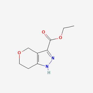 molecular formula C9H12N2O3 B1321082 Ethyl 1,4,6,7-tetrahydropyrano[4,3-C]pyrazole-3-carboxylate CAS No. 518990-21-1