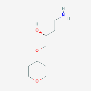 molecular formula C9H19NO3 B13210837 (2R)-4-Amino-1-(oxan-4-yloxy)butan-2-ol 