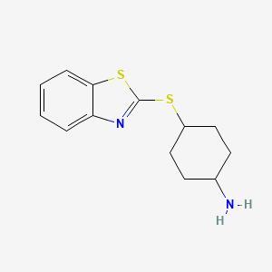 molecular formula C13H16N2S2 B13210905 4-(1,3-Benzothiazol-2-ylsulfanyl)cyclohexan-1-amine 