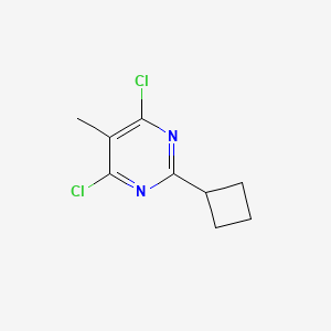 molecular formula C9H10Cl2N2 B13210955 4,6-Dichloro-2-cyclobutyl-5-methylpyrimidine 