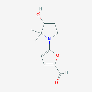 5-(3-Hydroxy-2,2-dimethylpyrrolidin-1-yl)furan-2-carbaldehyde