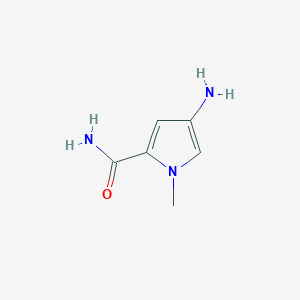 molecular formula C6H9N3O B13210988 4-amino-1-methyl-1H-pyrrole-2-carboxamide 