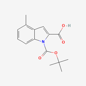 molecular formula C15H17NO4 B13211013 1-[(tert-Butoxy)carbonyl]-4-methyl-1H-indole-2-carboxylic acid 