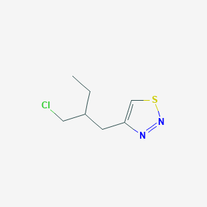 molecular formula C7H11ClN2S B13211019 4-[2-(Chloromethyl)butyl]-1,2,3-thiadiazole 