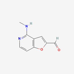 molecular formula C9H8N2O2 B13211033 4-(Methylamino)furo[3,2-c]pyridine-2-carbaldehyde 