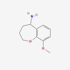 molecular formula C11H15NO2 B13211063 9-Methoxy-2,3,4,5-tetrahydro-1-benzoxepin-5-amine 