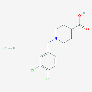 molecular formula C13H16Cl3NO2 B1321114 1-(3,4-二氯苄基)哌啶-4-羧酸盐酸盐 CAS No. 451485-54-4