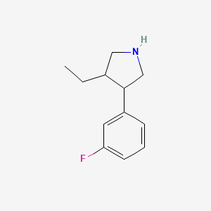 molecular formula C12H16FN B13211172 3-Ethyl-4-(3-fluorophenyl)pyrrolidine 