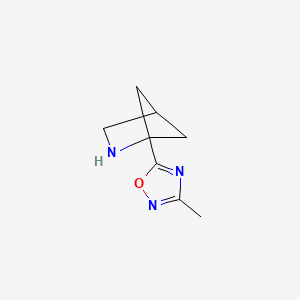 molecular formula C8H11N3O B13211178 1-(3-Methyl-1,2,4-oxadiazol-5-yl)-2-azabicyclo[2.1.1]hexane 