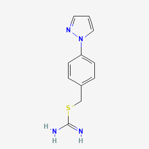 ({[4-(1H-pyrazol-1-yl)phenyl]methyl}sulfanyl)methanimidamide