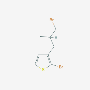 molecular formula C8H10Br2S B13211213 2-Bromo-3-(3-bromo-2-methylpropyl)thiophene 