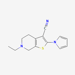 molecular formula C14H15N3S B1321122 6-乙基-2-(1H-吡咯-1-基)-4,5,6,7-四氢噻吩并[2,3-c]吡啶-3-腈 CAS No. 931926-94-2
