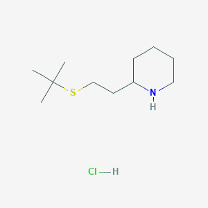 molecular formula C11H24ClNS B13211232 2-[2-(Tert-butylsulfanyl)ethyl]piperidine hydrochloride 