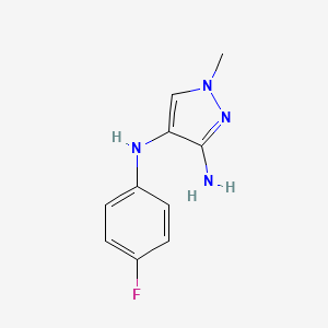 molecular formula C10H11FN4 B13211244 N4-(4-Fluorophenyl)-1-methyl-1H-pyrazole-3,4-diamine 