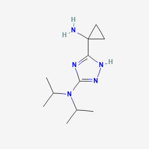 molecular formula C11H21N5 B13211252 5-(1-Aminocyclopropyl)-N,N-bis(propan-2-yl)-1H-1,2,4-triazol-3-amine 