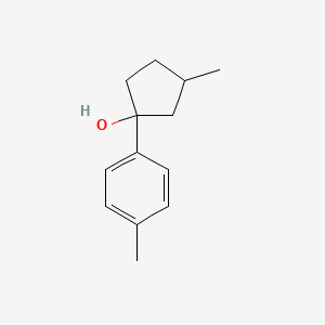 molecular formula C13H18O B13211261 3-Methyl-1-(4-methylphenyl)cyclopentan-1-ol 