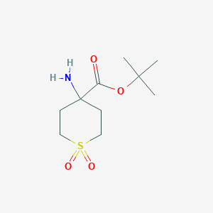 molecular formula C10H19NO4S B13211292 tert-Butyl 4-amino-1,1-dioxo-1lambda6-thiane-4-carboxylate 