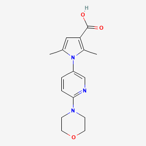 molecular formula C16H19N3O3 B1321132 2,5-Dimethyl-1-(6-morpholin-4-ylpyridin-3-yl)-1H-pyrrole-3-carboxylic acid CAS No. 950416-38-3