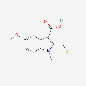 molecular formula C13H15NO3S B13211324 5-Methoxy-1-methyl-2-[(methylsulfanyl)methyl]-1H-indole-3-carboxylic acid 