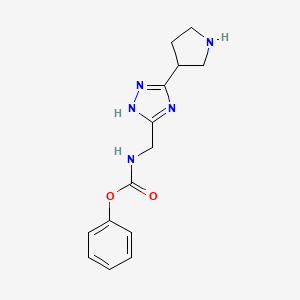 Phenyl N-{[3-(pyrrolidin-3-yl)-1H-1,2,4-triazol-5-yl]methyl}carbamate