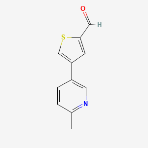 molecular formula C11H9NOS B13211425 4-(6-Methylpyridin-3-YL)thiophene-2-carbaldehyde 