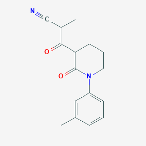 molecular formula C16H18N2O2 B13211440 2-Methyl-3-[1-(3-methylphenyl)-2-oxopiperidin-3-yl]-3-oxopropanenitrile 