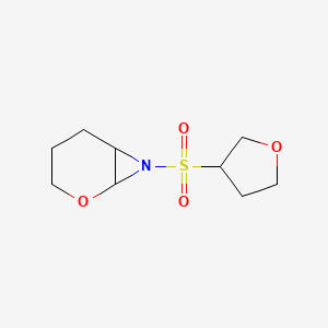 molecular formula C9H15NO4S B13211459 7-(Oxolane-3-sulfonyl)-2-oxa-7-azabicyclo[4.1.0]heptane 