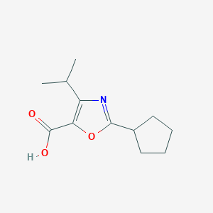 2-Cyclopentyl-4-(propan-2-yl)-1,3-oxazole-5-carboxylic acid