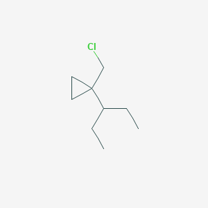 molecular formula C9H17Cl B13211549 1-(Chloromethyl)-1-(pentan-3-yl)cyclopropane 