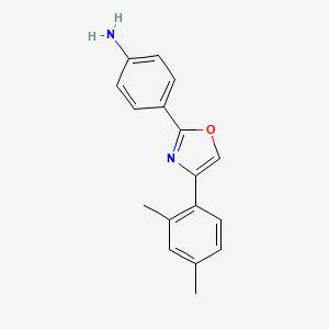 molecular formula C17H16N2O B1321155 4-(4-(2,4-二甲基苯基)噁唑-2-基)苯胺 CAS No. 951623-01-1