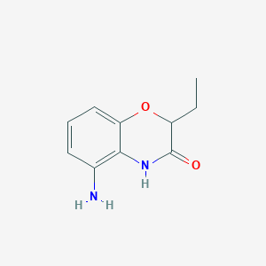 molecular formula C10H12N2O2 B13211563 5-Amino-2-ethyl-3,4-dihydro-2H-1,4-benzoxazin-3-one 