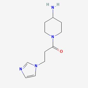 molecular formula C11H18N4O B13211624 1-(4-Aminopiperidin-1-yl)-3-(1h-imidazol-1-yl)propan-1-one 