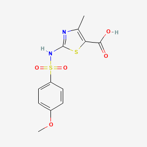 molecular formula C12H12N2O5S2 B1321163 2-{[(4-Methoxyphenyl)sulfonyl]amino}-4-methyl-1,3-thiazole-5-carboxylic acid CAS No. 951921-91-8