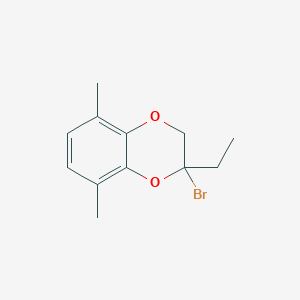 molecular formula C12H15BrO2 B13211649 2-Bromo-2-ethyl-5,8-dimethyl-2,3-dihydro-1,4-benzodioxine 