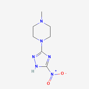 molecular formula C7H12N6O2 B13211656 1-Methyl-4-(5-nitro-4H-1,2,4-triazol-3-yl)piperazine 