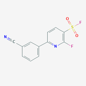 molecular formula C12H6F2N2O2S B13211723 6-(3-Cyanophenyl)-2-fluoropyridine-3-sulfonyl fluoride 