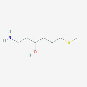 molecular formula C7H17NOS B13211739 1-Amino-6-(methylsulfanyl)hexan-3-ol 