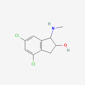 molecular formula C10H11Cl2NO B13211758 4,6-Dichloro-1-(methylamino)-2,3-dihydro-1H-inden-2-OL 