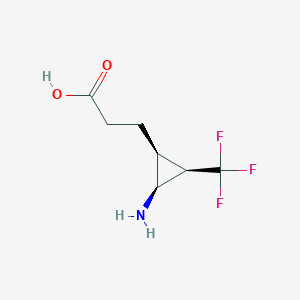 molecular formula C7H10F3NO2 B13211779 3-[(1S,2S,3R)-2-amino-3-(trifluoromethyl)cyclopropyl]propanoic acid 